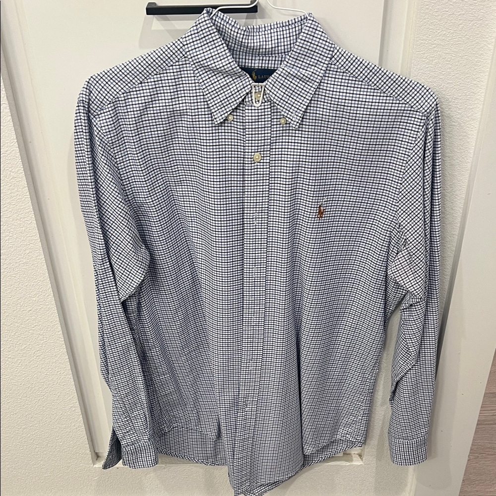 Polo by Ralph Lauren Men's Navy and White Gingham Shirt